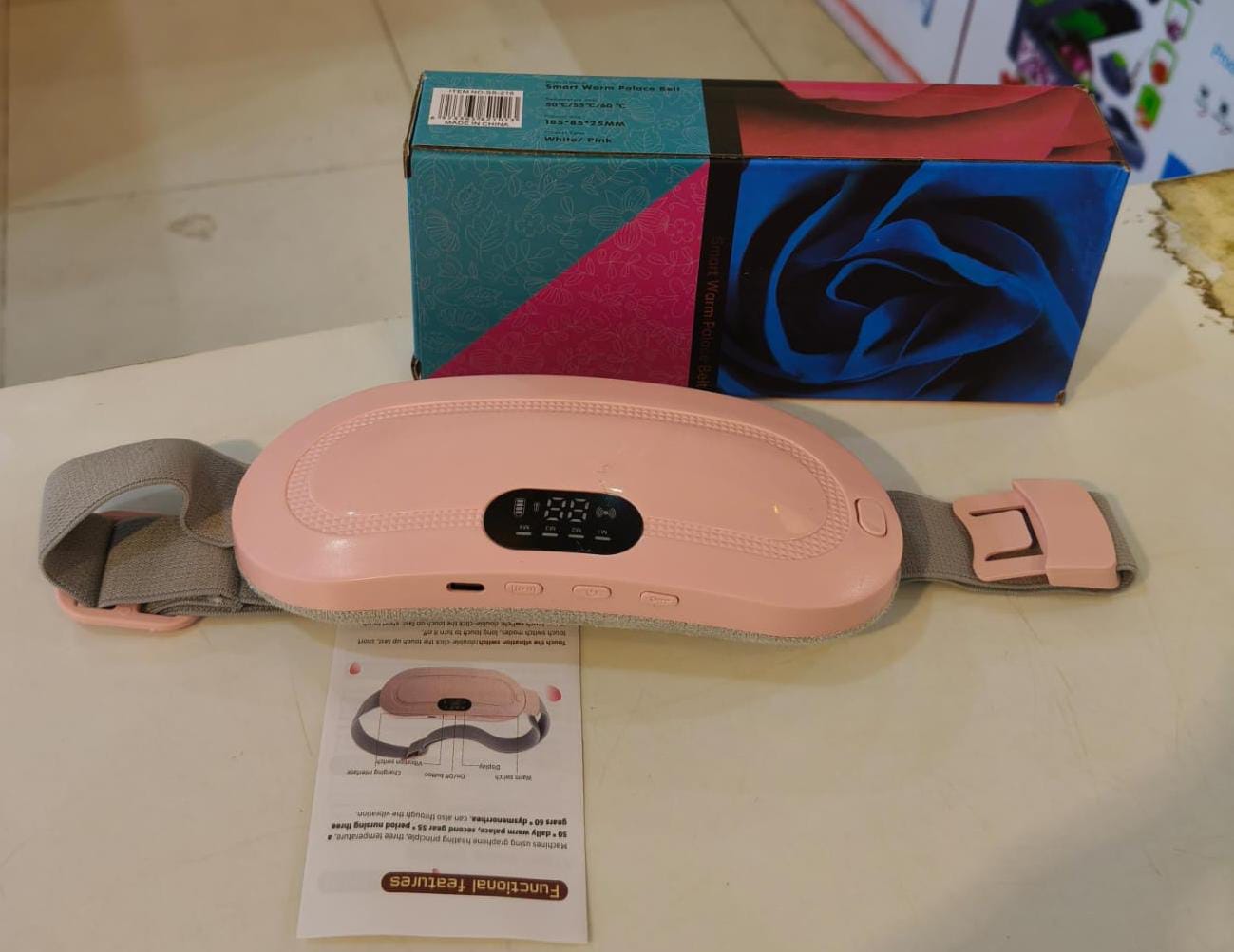 Period Pain Relief Belt with Heat & Massage (Rechargeable)