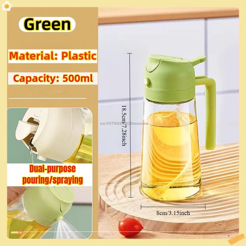 Muzax 2-in-1 Oil and Vinegar Spray Bottle - Dual-Function Kitchen Dispenser
