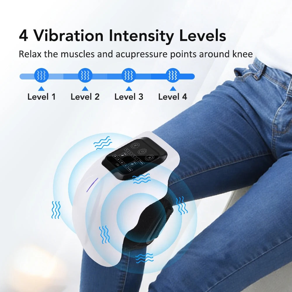 Muzax Electric Cordless Heated Knee Massager with Vibration and LED Display