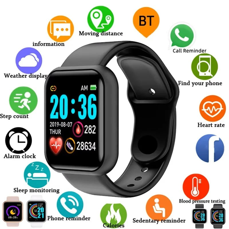 Muzax Smart Fitness Watch - Bluetooth Wellness Tracker with Music Control for Android & iOS