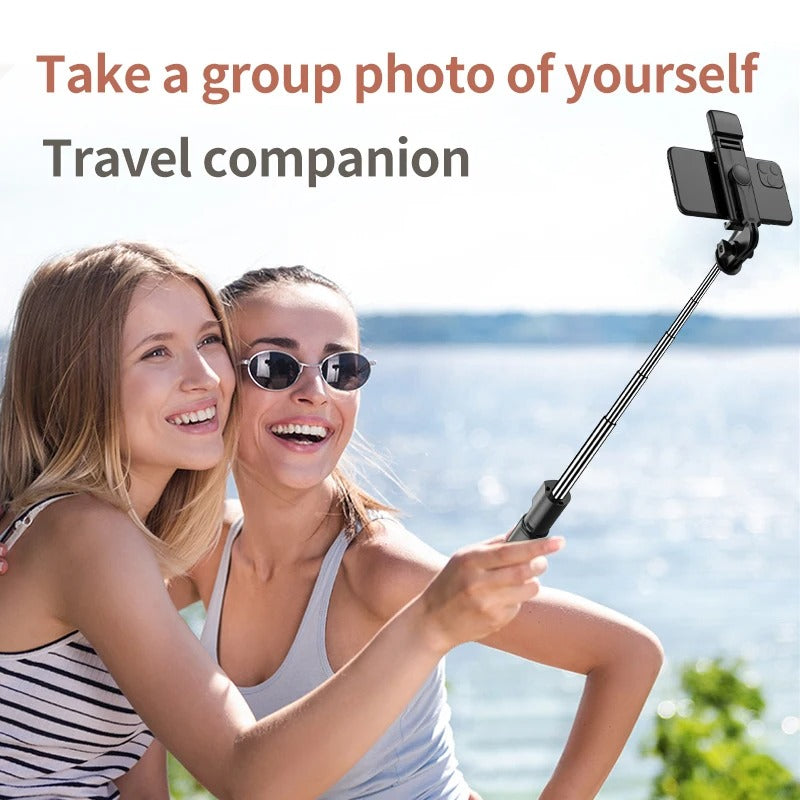 Muzax 3-in-1 Bluetooth Selfie Stick Tripod with Detachable Remote and Fill Light