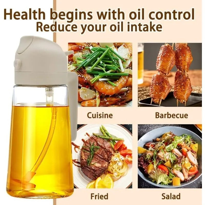 Muzax 2-in-1 Oil and Vinegar Spray Bottle - Dual-Function Kitchen Dispenser