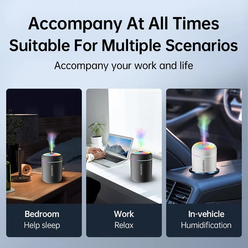 Muzax 180ml USB Electric Air Humidifier and Aroma Diffuser with LED Light