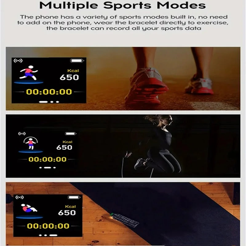 Muzax Smart Fitness Watch - Bluetooth Wellness Tracker with Music Control for Android & iOS