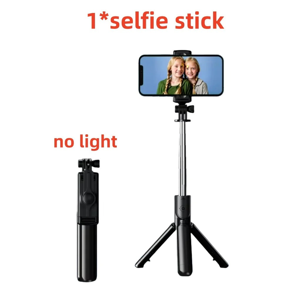 Muzax 3-in-1 Bluetooth Selfie Stick Tripod with Detachable Remote and Fill Light